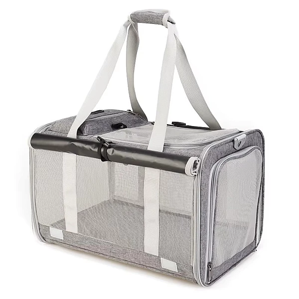 Handheld Wire Pet Carrier Bag with Shade Design