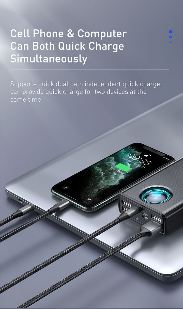 BASEUS AMBLIGHT 65W Quick Charge Power Bank 30000mAh