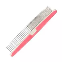 Stainless Steel Pet Grooming Comb Dual Tooth for Cats and Dogs-Pink