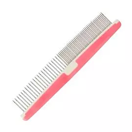 Stainless Steel Pet Grooming Comb Dual Tooth for Cats and Dogs-Pink