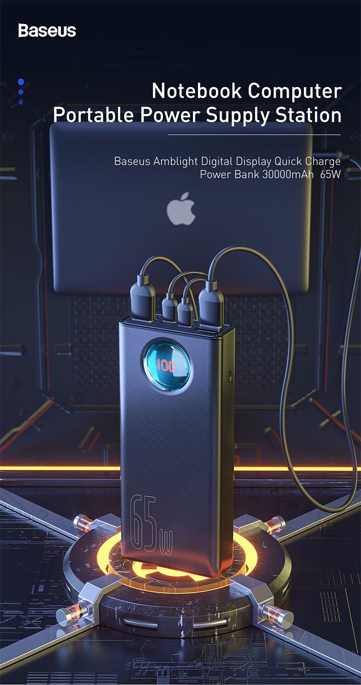 BASEUS AMBLIGHT 65W Quick Charge Power Bank 30000mAh