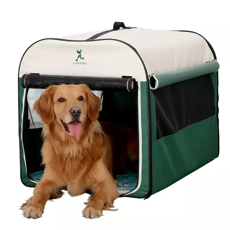 Foldable Soft-Sided Dog Crate with Mesh Windows – Portable Travel Kennel