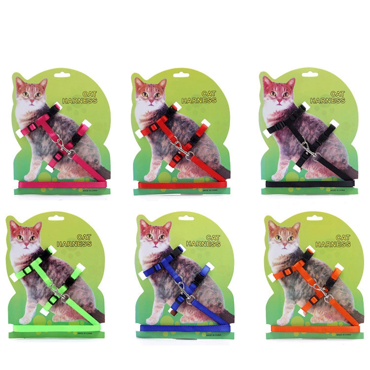 Plain Adjustable Cat Harness & Leash Set – Lightweight Walking Strap