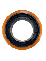 Dematic Conveyor Traction Wheel (Cast PU) — 6.00" OD x 1.25" W x 3.50" ID, 6-Bolt