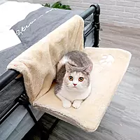 Premium Hanging Cat Hammock Bed – Warm Radiator & Bed Frame Mounted Pet Shelf