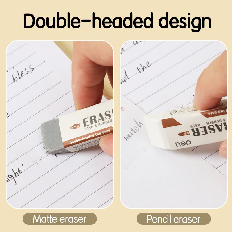 DELI H359 GREY/WHITE DOUBLE-HEADED ERASER