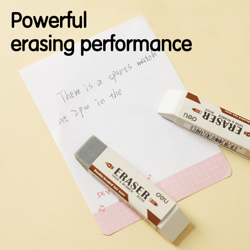 DELI H359 GREY/WHITE DOUBLE-HEADED ERASER