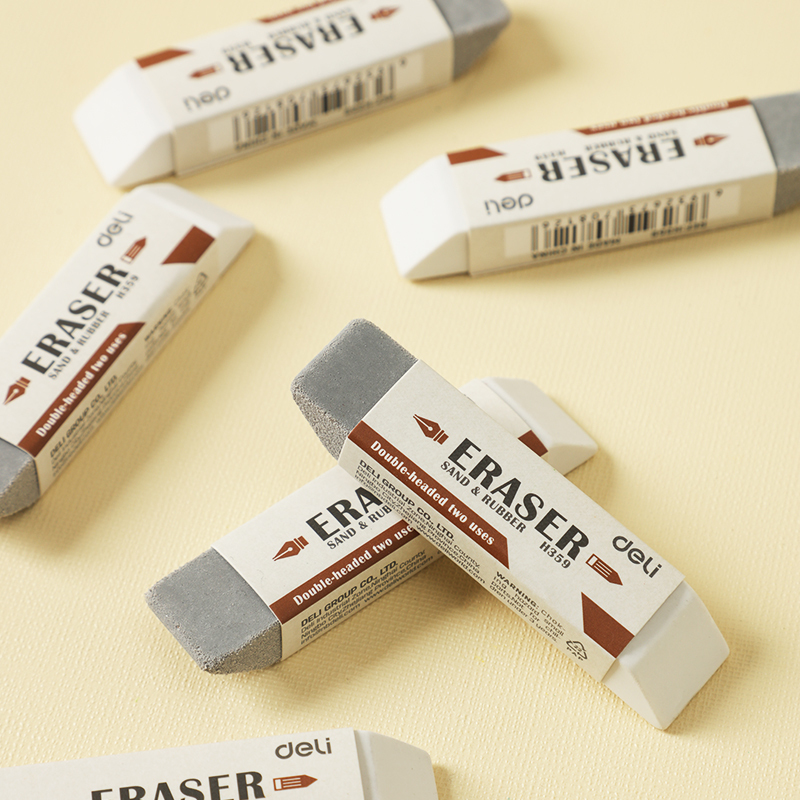 DELI H359 GREY/WHITE DOUBLE-HEADED ERASER