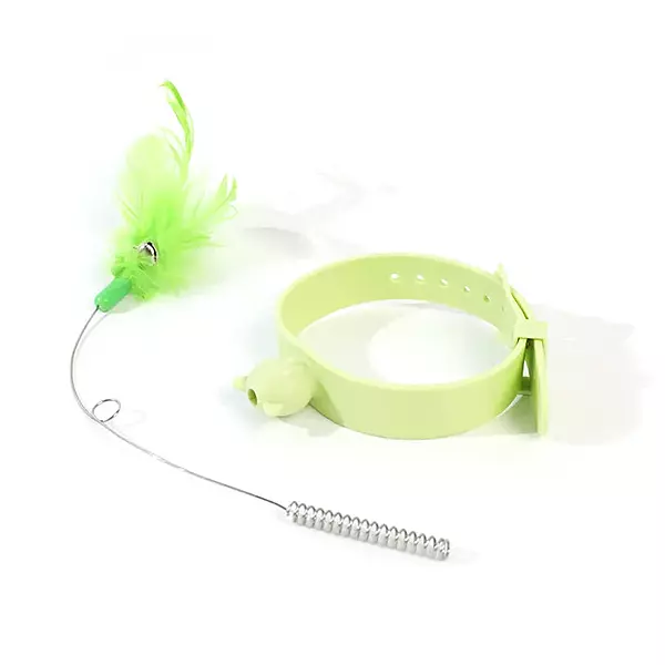 Rubber Wire Feather Teaser Cat Collar