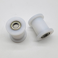 Dorner 2200 Series Flanged Spool Guide Roller — 2.50" OD x 1.50" Face, 1/2" Bearing — Pair