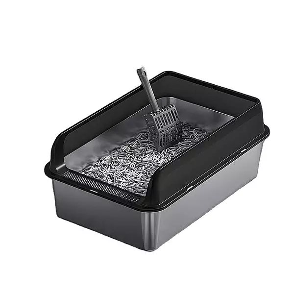 Stainless Steel based Open Cat Litter Box with High Sides
