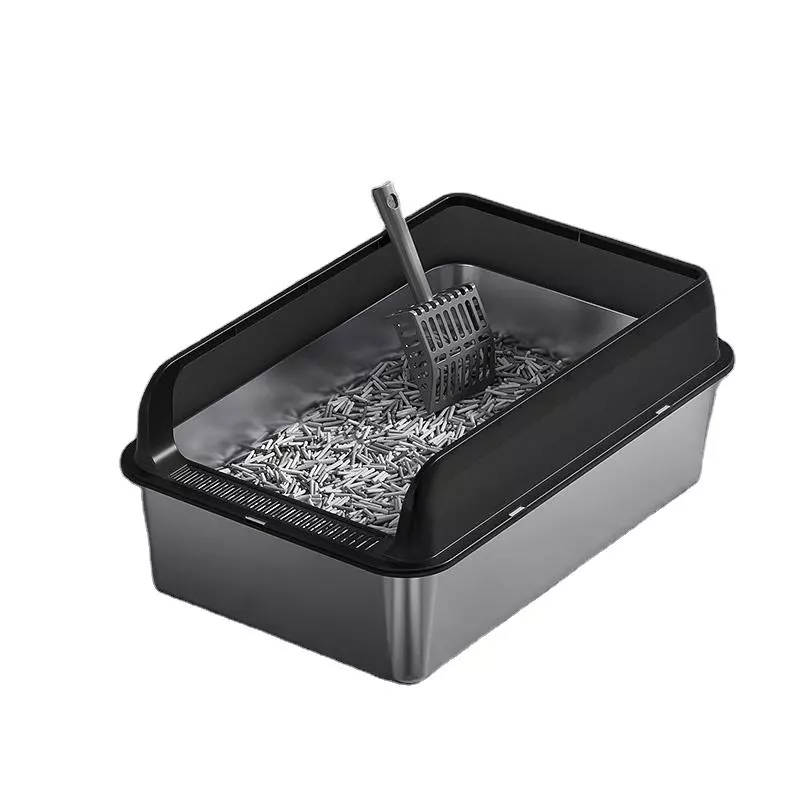 Stainless Steel based Open Cat Litter Box with High Sides