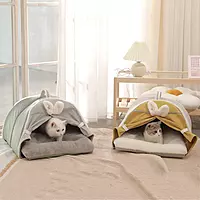 Luxury Pet House Cats Bed Nest Removable Cushion Winter Warm Soft Cat Tent