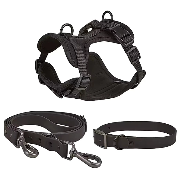 Premium Dog Collar, Harness & Leash Set – Adjustable Soft Padded
