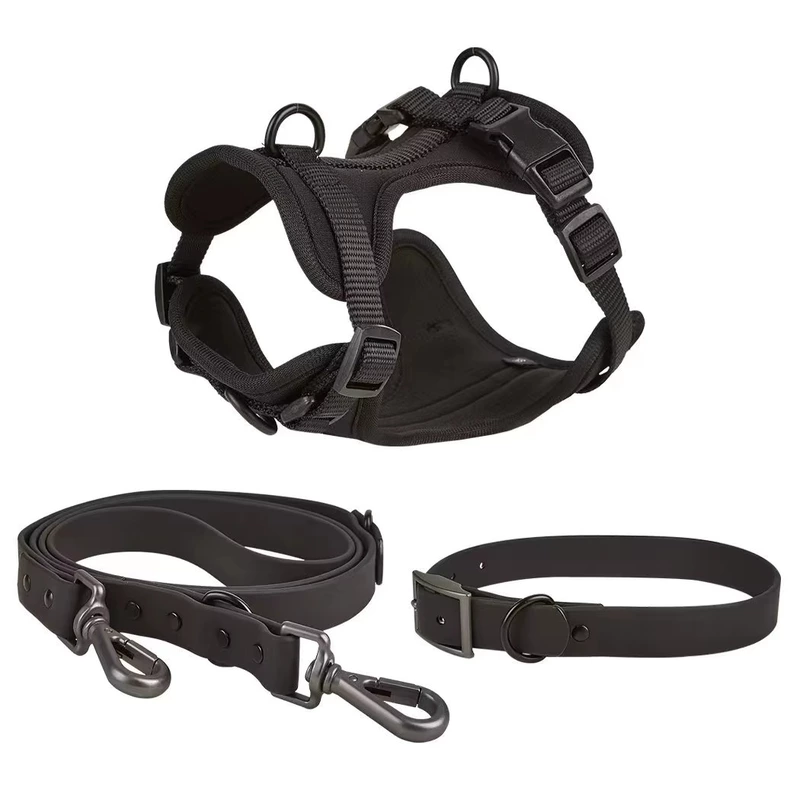 Premium Dog Collar, Harness & Leash Set – Adjustable Soft Padded