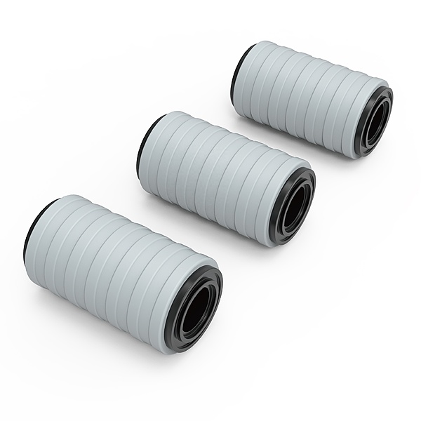 Heat and Control Low-Noise Return Wheel, Soft Rubber (Light Gray) — 75mm OD x 50mm W x 25mm Bore Heat and Control Low-Noise Return Wheel, Soft Rubber (Light Gray) — 75mm OD x 50mm W x 25mm Bore