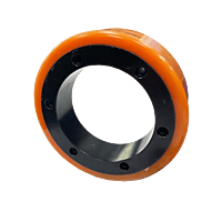 Dematic Conveyor Traction Wheel (Cast PU) — 6.00" OD x 1.25" W x 3.50" ID, 6-Bolt