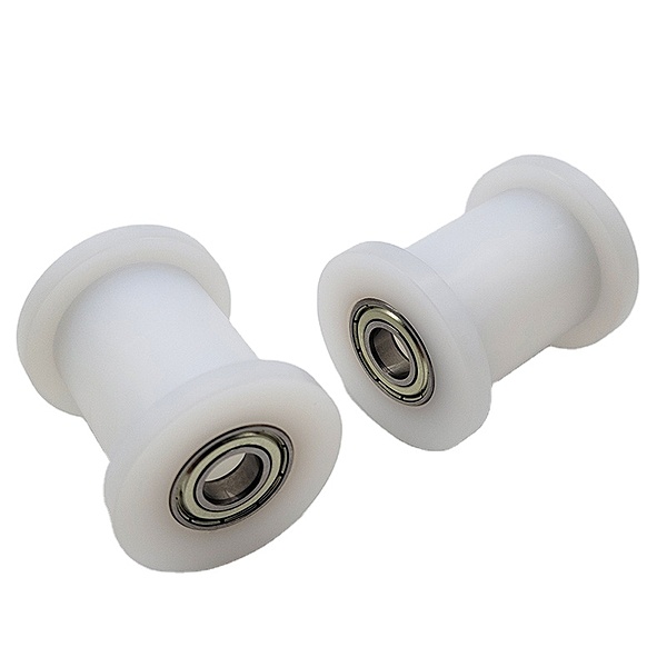 Dorner 2200 Series Flanged Spool Guide Roller — 2.50" OD x 1.50" Face, 1/2" Bearing — Pair