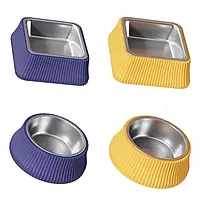 Single Square Round Stainless Steel Pet Bowl