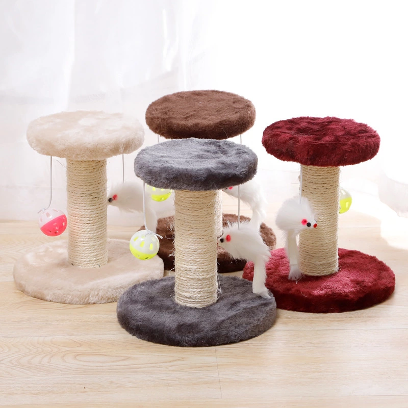 Mini Sisal Cat Scratching Post with Hanging Toys