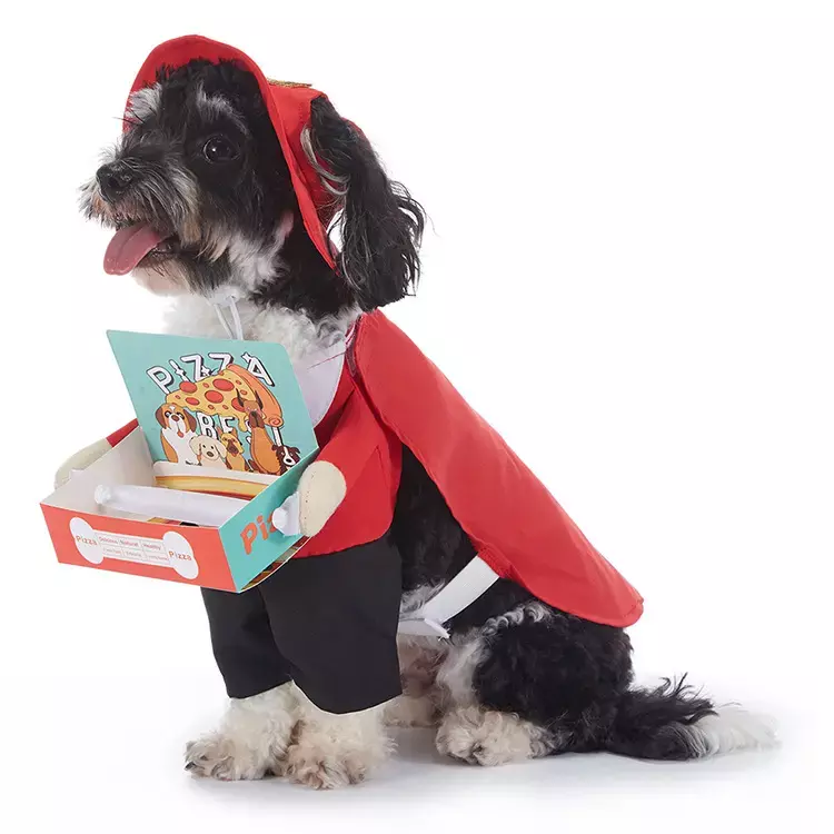 Funny Pizza Delivery Dog Costume – Cute Pet Food Courier Outfit