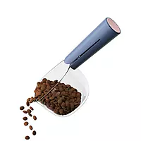 Pet Food Measuring Scoop with Transparent Cup Portion Control Shovel for Dry Food - Scale