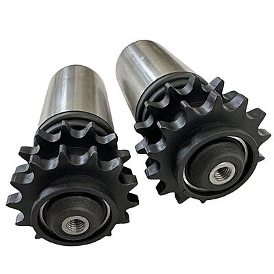 Chain-Driven Conveyor Roller Assembly — 12T x #40 Pitch, 2.00" OD x 4.00" Face, 1/2"-13 Stud — Pair Chain-Driven Conveyor Roller Assembly — 12T x #40 Pitch, 2.00" OD x 4.00" Face, 1/2"-13 Stud — Pair