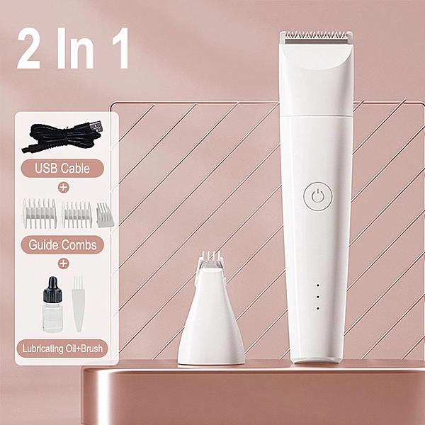 Rechargeable Pet Hair Clipper – Low Noise Grooming Trimmer (2 IN 1)
