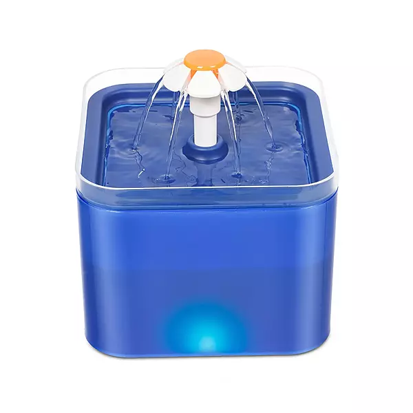 Square Automatic Electric Pet Water Fountain with LED Light