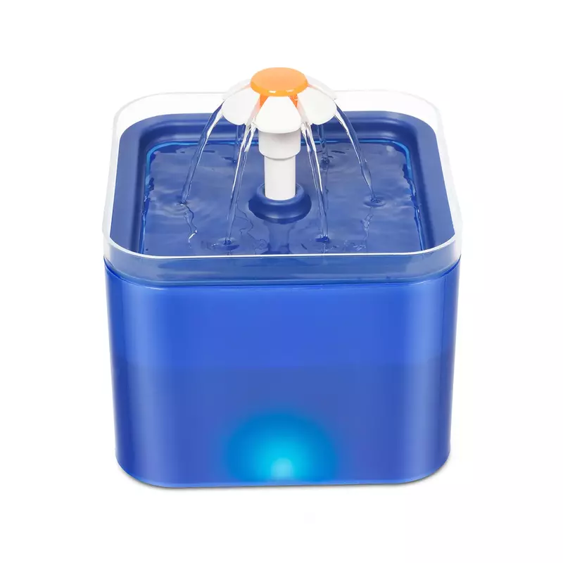 Square Automatic Electric Pet Water Fountain with LED Light