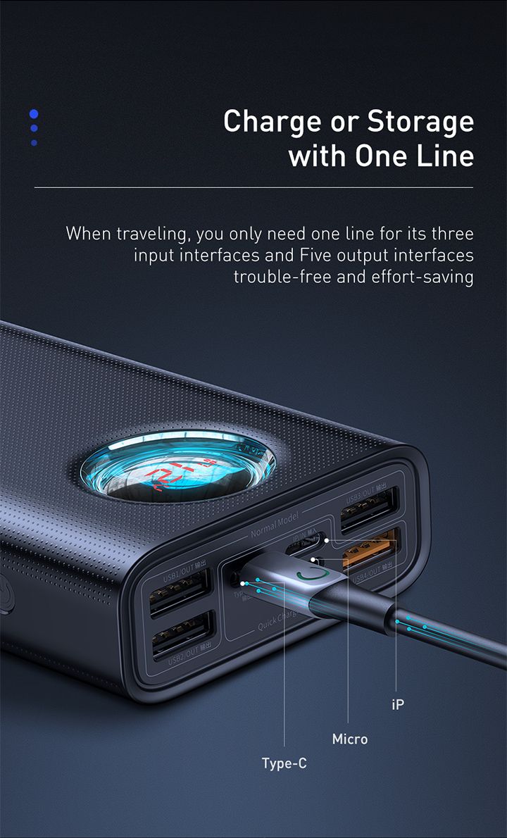 BASEUS AMBLIGHT 65W Quick Charge Power Bank 30000mAh