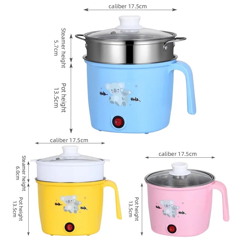 Electric Cooking Pot with Steamer 18cm
