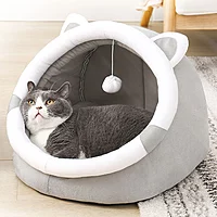 Cute Cat Ear Plush Pet Bed