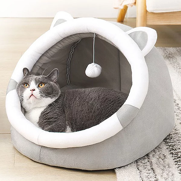 Cute Cat Ear Plush Pet Bed