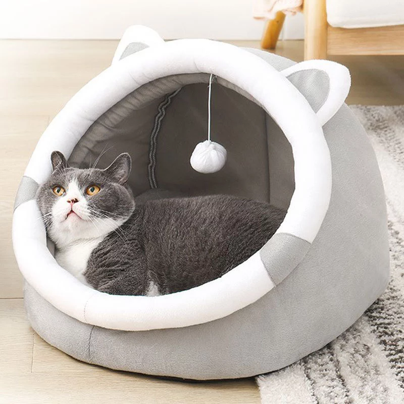 Cute Cat Ear Plush Pet Bed