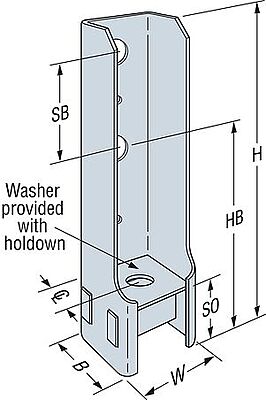 Simpson Strong-Tie Wood Conn - Holdown & Tension Ties - Bolted Holdown HDB Simpson Strong-Tie Wood Conn - Holdown & Tension Ties - Bolted Holdown HDB