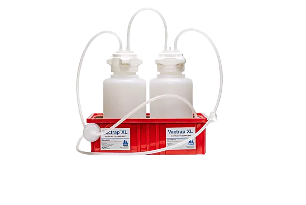 Vactrap™ Round XL 4L + 4L PP Red Bin 1/4" ID Tubing 1/EA