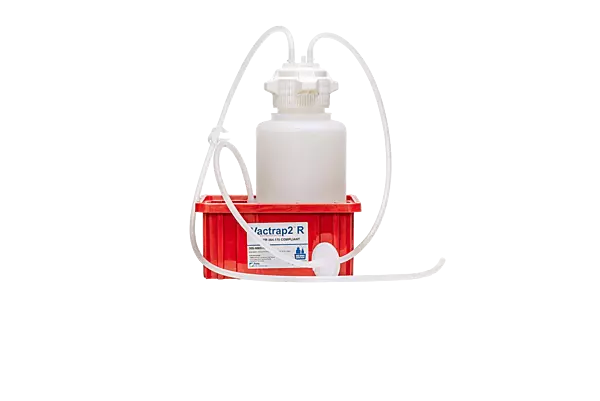 Vactrap™2 Round 4 L PP Red Bin 1/4" ID Tubing 1/EA