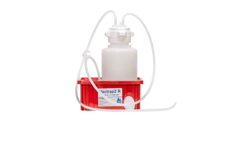 Vactrap™2 Round 4 L PP Red Bin 1/4" ID Tubing 1/EA