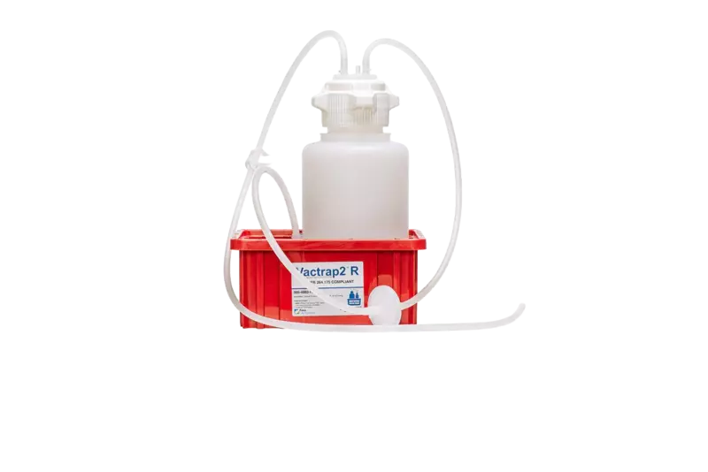 Vactrap™2 Round 4 L PP Red Bin 1/4" ID Tubing 1/EA