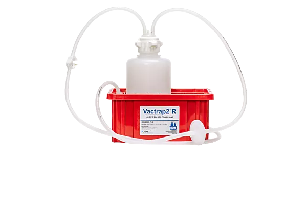 Vactrap™2 Round 2 L PP Red Bin 1/4" ID Tubing 1/EA