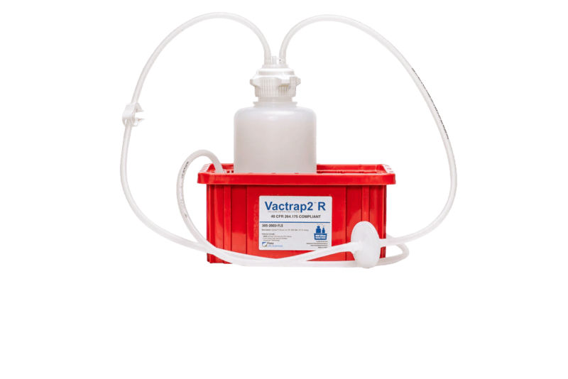 Vactrap™2 Round 2 L PP Red Bin 1/4" ID Tubing 1/EA