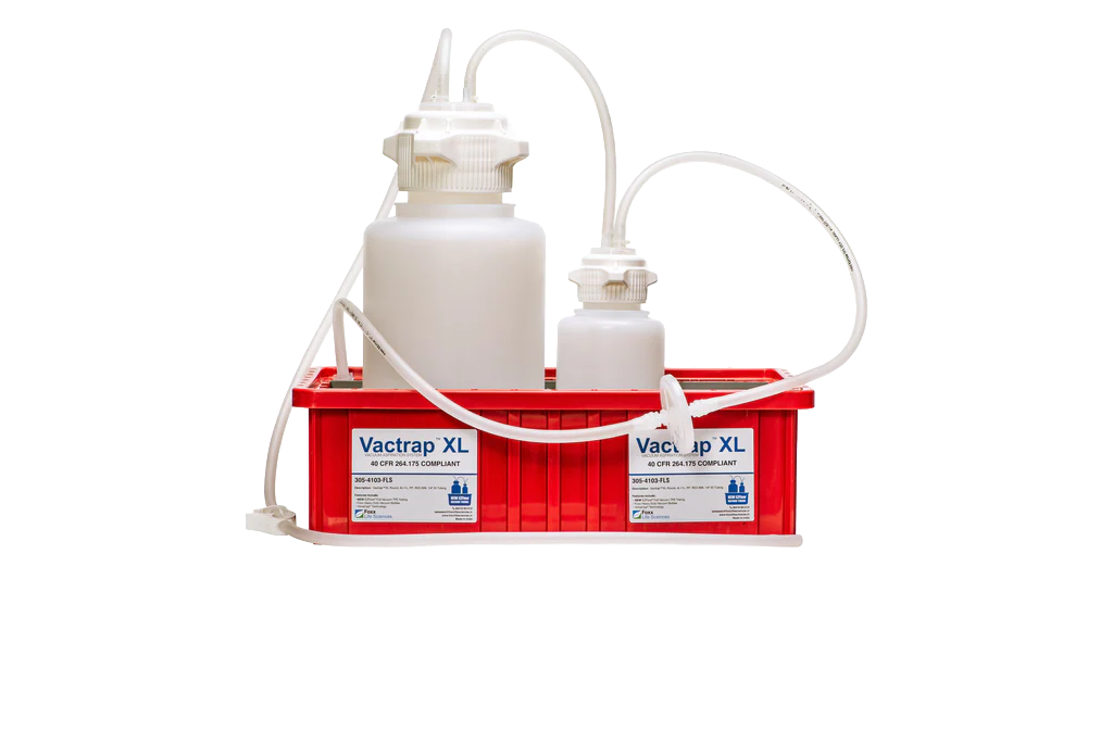 Vactrap™ Round XL 4L + 1L PP Red Bin 1/4" ID Tubing 1/EA