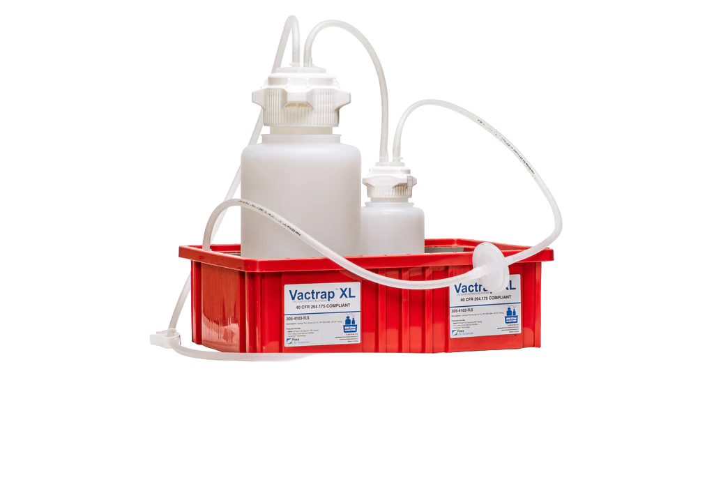 Vactrap™ Round XL 4L + 1L PP Red Bin 1/4" ID Tubing 1/EA