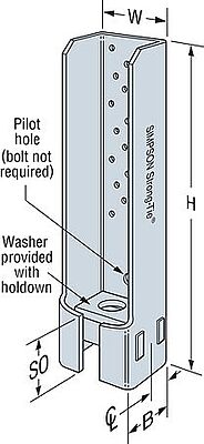 Simpson Strong-Tie - Wood Conn - Bolted Holdown HDQ Simpson Strong-Tie - Wood Conn - Bolted Holdown HDQ