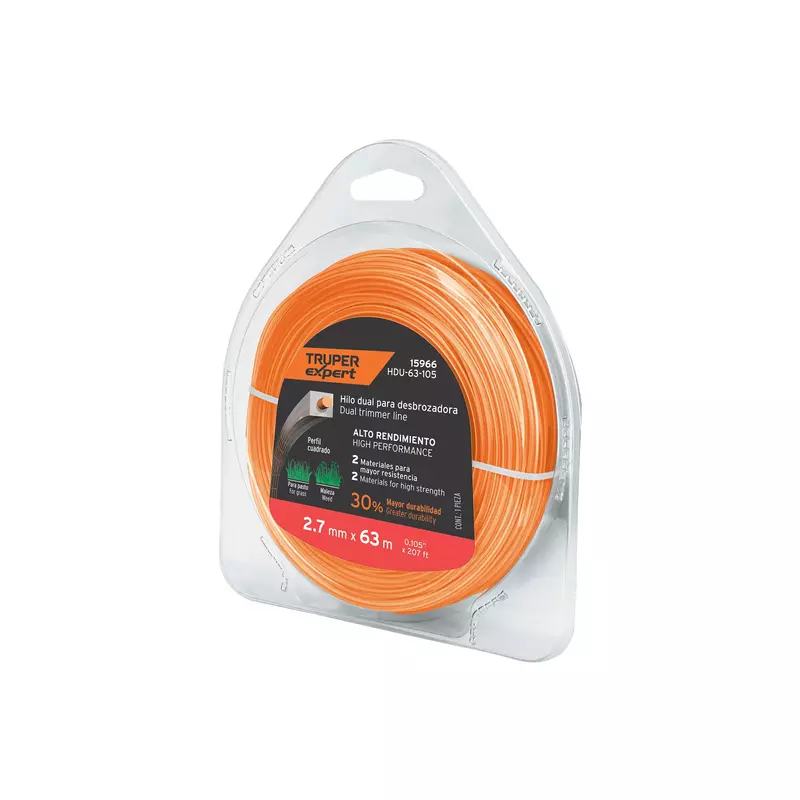 Blíster 63 m de hilo cuadrado 2.7 mm p/desbrozadora, Expert - HDU-63-105 / 15966