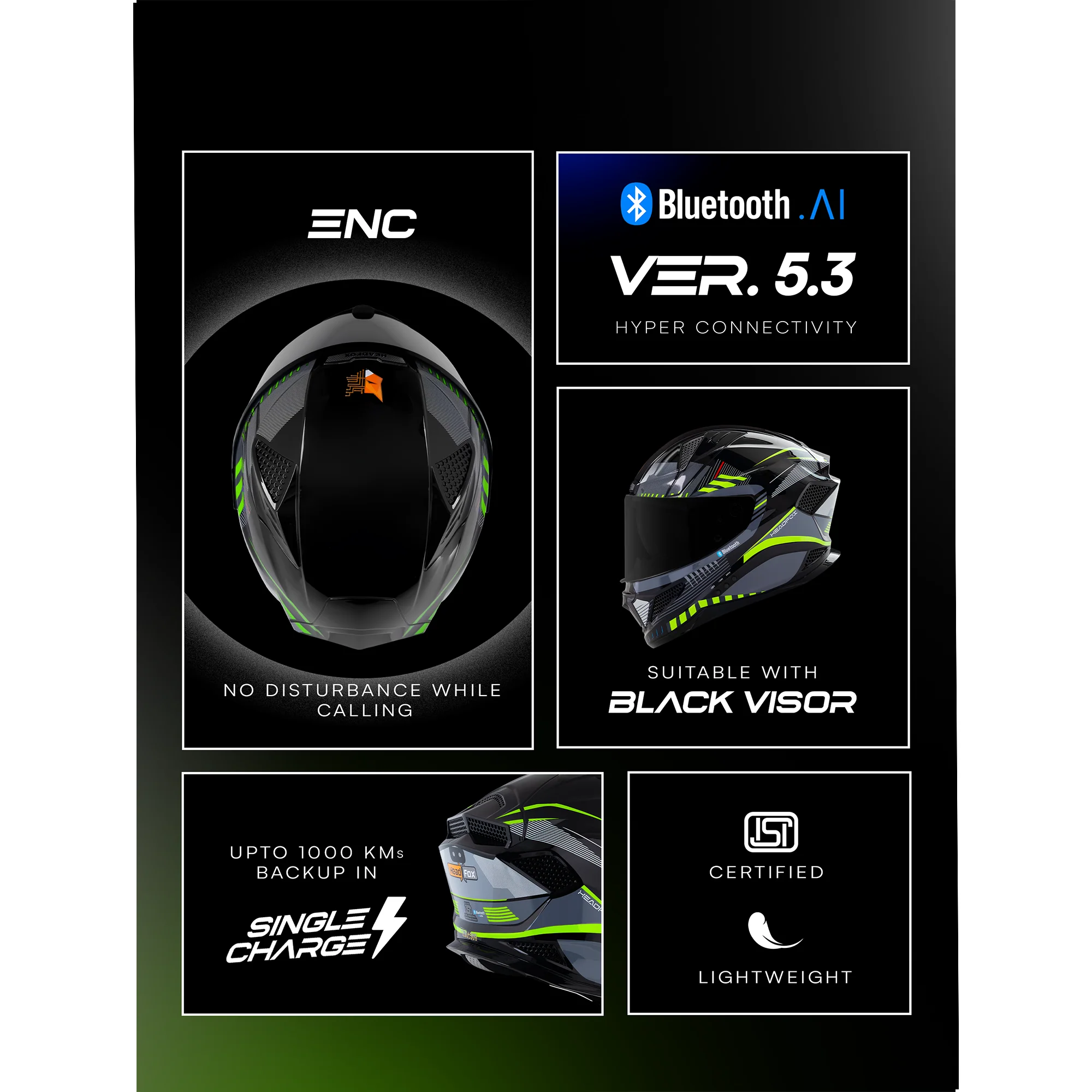 HEADFOX SBH-25 ISS SHARP BT TRACK GLOSSY GREEN 620 MM C.V HEADFOX SBH-25 ISS SHARP BT TRACK GLOSSY GREEN 620 MM C.V