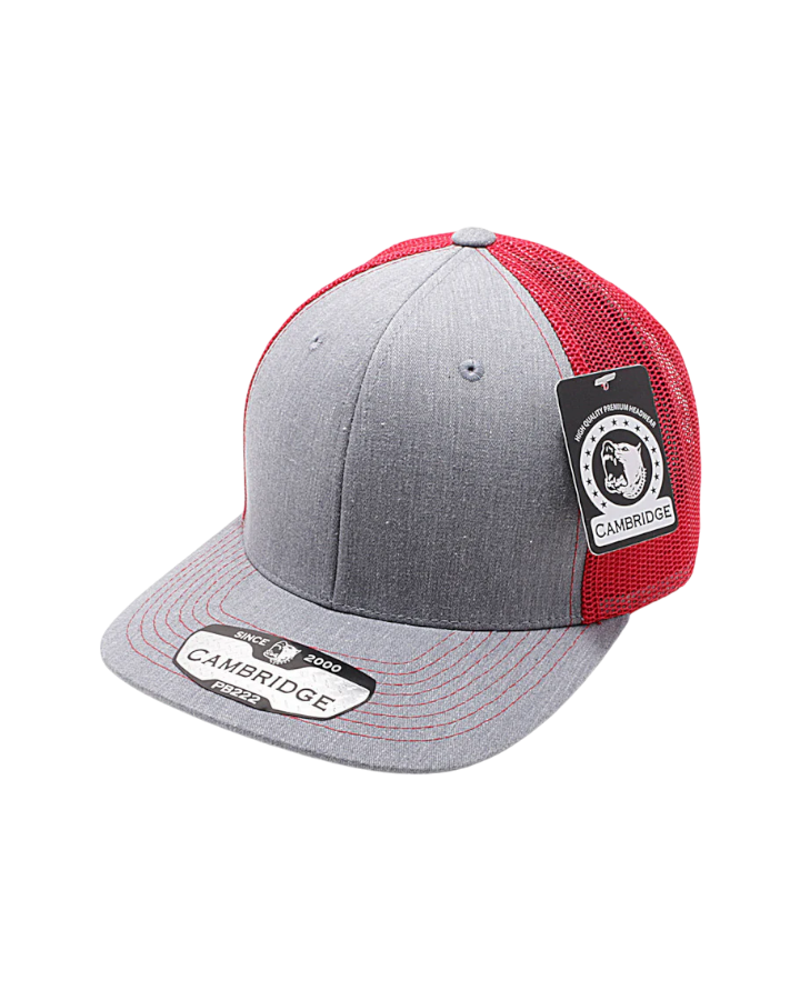 Pit Bull Cambridge PB222 Trucker Hat Heather Grey/Red