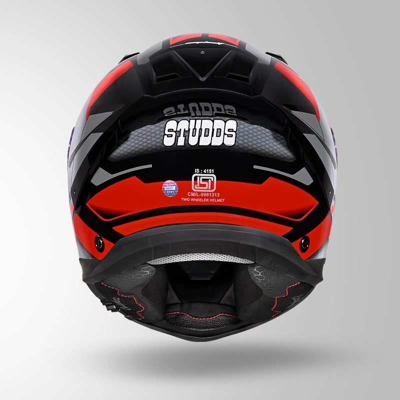 STUDDS HELIOS D1 ASPHALT MATT BLACK/GREY N2 RED C/V (XL)