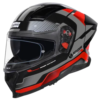 STUDDS HELIOS D1 ASPHALT BLACK/GREY N2 RED C/V (XL)